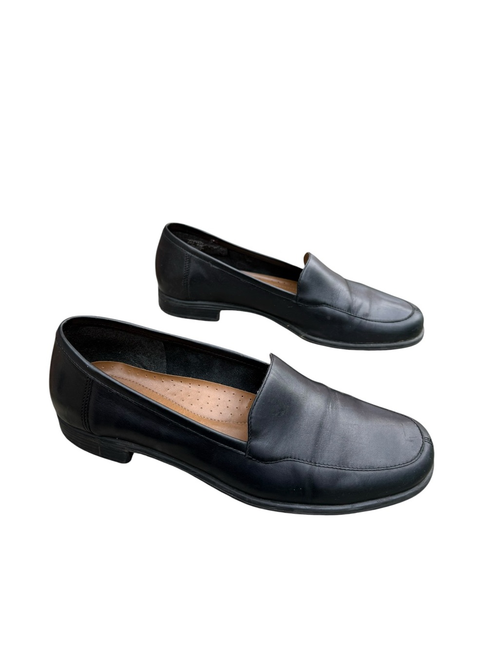 Naturalizer Black Leather Classic Loafer Flat Size 9W